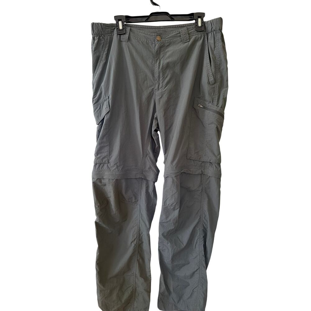 Columbia Convertible Omni Shade Pants Mens Size 36x32 Trail Hiking Granola Green